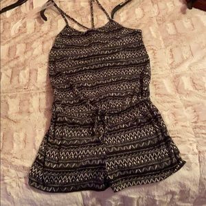 Printed Black Romper